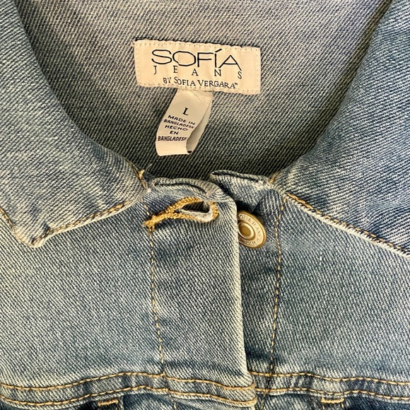 Sofia Vergara Denim Jean Jacket Ladies Size L - Picture 5 of 10